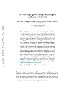 Fast and High-Quality Image Denoising via Malleable Convolutions