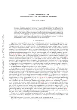 Global convergence of optimized adaptive importance samplers