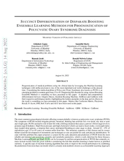 Succinct Differentiation of Disparate Boosting Ensemble Learning Methods
  for Prognostication of Polycystic Ovary Syndrome Diagnosis