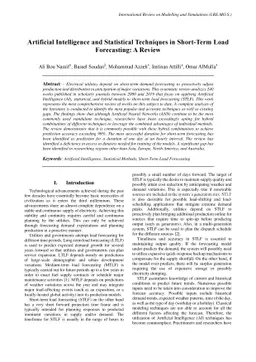 Artificial Intelligence and Statistical Techniques in Short-Term Load
  Forecasting: A Review