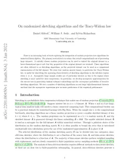 On randomized sketching algorithms and the Tracy-Widom law