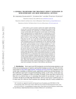 A General Framework for Treatment Effect Estimation in Semi-Supervised
  and High Dimensional Settings
