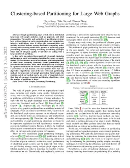 Clustering-based Partitioning for Large Web Graphs