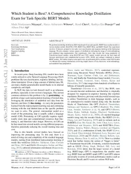 Which Student is Best? A Comprehensive Knowledge Distillation Exam for
  Task-Specific BERT Models