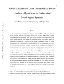 3DPG: Distributed Deep Deterministic Policy Gradient Algorithms for
  Networked Multi-Agent Systems