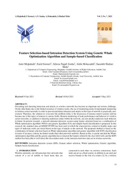 Feature Selection-based Intrusion Detection System Using Genetic Whale
  Optimization Algorithm and Sample-based Classification