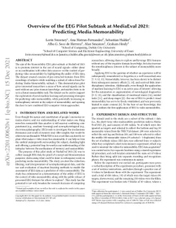 Overview of the EEG Pilot Subtask at MediaEval 2021: Predicting Media
  Memorability