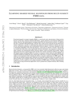 Learning shared neural manifolds from multi-subject FMRI data