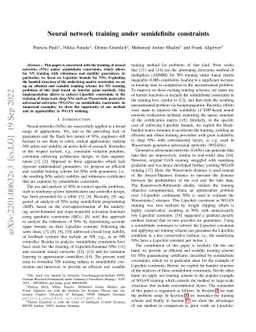 Neural network training under semidefinite constraints