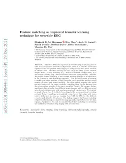 Feature matching as improved transfer learning technique for wearable
  EEG