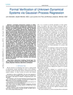 Formal Verification of Unknown Dynamical Systems via Gaussian Process
  Regression