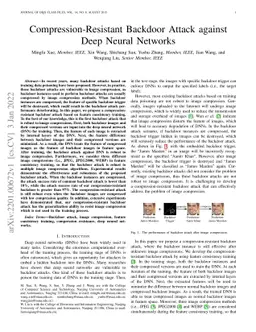 Compression-Resistant Backdoor Attack against Deep Neural Networks