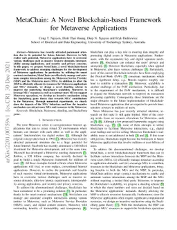 MetaChain: A Novel Blockchain-based Framework for Metaverse Applications