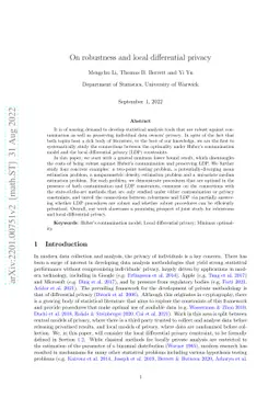 On robustness and local differential privacy