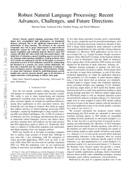 Robust Natural Language Processing: Recent Advances, Challenges, and
  Future Directions