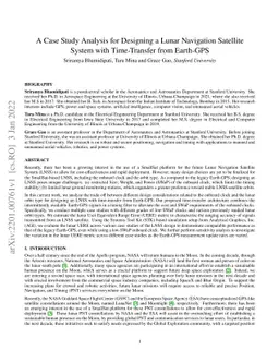 A Case Study Analysis for Designing a Lunar Navigation Satellite System
  with Time-Transfer from Earth-GPS