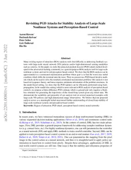 Revisiting PGD Attacks for Stability Analysis of Large-Scale Nonlinear
  Systems and Perception-Based Control
