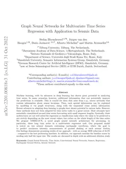 Graph Neural Networks for Multivariate Time Series Regression with
  Application to Seismic Data