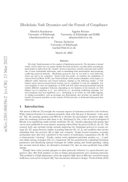 Blockchain Nash Dynamics and the Pursuit of Compliance