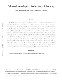 Balanced Nonadaptive Redundancy Scheduling