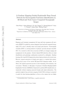 A Gradient Mapping Guided Explainable Deep Neural Network for
  Extracapsular Extension Identification in 3D Head and Neck Cancer Computed
  Tomography Images