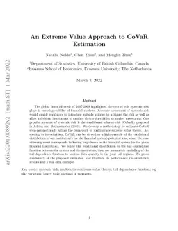 An extreme value approach to CoVaR estimation