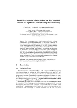 Interactive Attention AI to translate low light photos to captions for
  night scene understanding in women safety