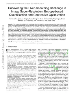 Uncovering the Over-smoothing Challenge in Image Super-Resolution:
  Entropy-based Quantification and Contrastive Optimization