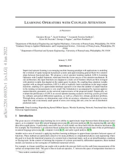 Learning Operators with Coupled Attention