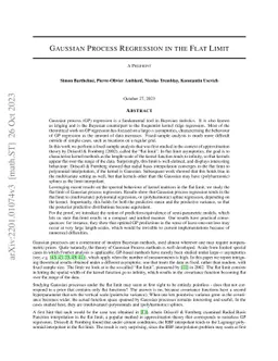 Gaussian Process Regression in the Flat Limit