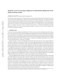 Quadratic worst-case message complexity for State Machine Replication in
  the partial synchrony model