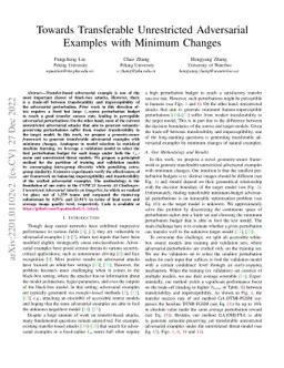 Towards Transferable Unrestricted Adversarial Examples with Minimum
  Changes