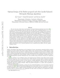 Optimal design of the Barker proposal and other locally-balanced
  Metropolis-Hastings algorithms