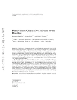 Parity-based Cumulative Fairness-aware Boosting