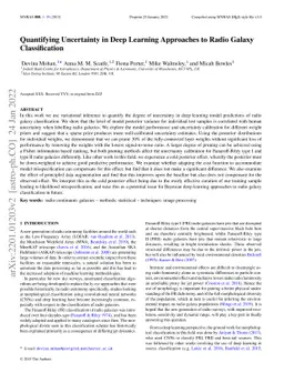 Quantifying Uncertainty in Deep Learning Approaches to Radio Galaxy
  Classification