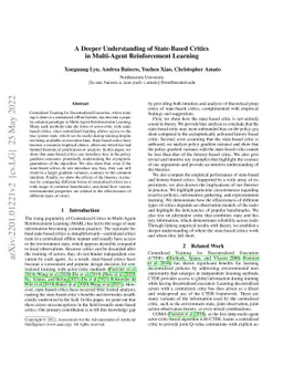 A Deeper Understanding of State-Based Critics in Multi-Agent
  Reinforcement Learning