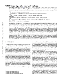 TAMM: Tensor Algebra for Many-body Methods