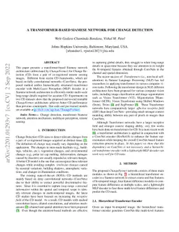 A Transformer-Based Siamese Network for Change Detection
