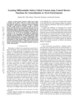 Learning Differentiable Safety-Critical Control using Control Barrier
  Functions for Generalization to Novel Environments