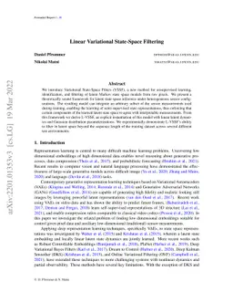 Linear Variational State-Space Filtering