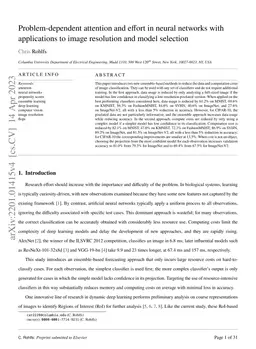 Problem-dependent attention and effort in neural networks with
  applications to image resolution and model selection