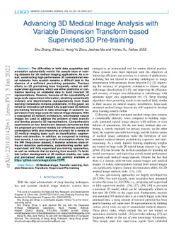 Advancing 3D Medical Image Analysis with Variable Dimension Transform
  based Supervised 3D Pre-training