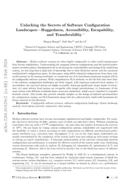 Unlocking the Secrets of Software Configuration Landscapes-Ruggedness,
  Accessibility, Escapability, and Transferability