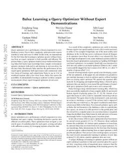 Balsa: Learning a Query Optimizer Without Expert Demonstrations