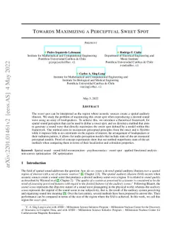 Towards Maximizing a Perceptual Sweet Spot
