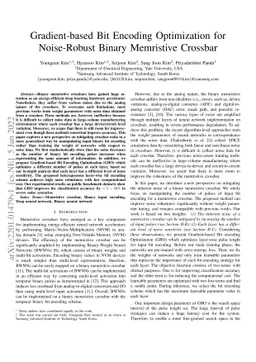 Gradient-based Bit Encoding Optimization for Noise-Robust Binary
  Memristive Crossbar