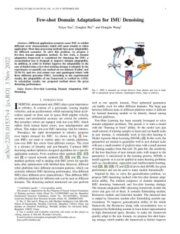 Few-shot Domain Adaptation for IMU Denoising