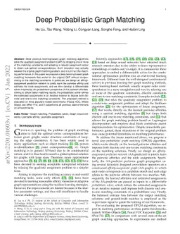 Deep Probabilistic Graph Matching
