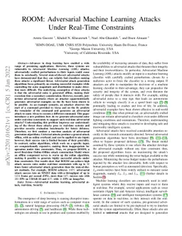 ROOM: Adversarial Machine Learning Attacks Under Real-Time Constraints