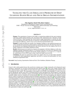 Tackling the Class Imbalance Problem of Deep Learning Based Head and
  Neck Organ Segmentation
